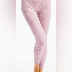 Zyia Pink Digital Granite Pocket Leggings Light n Tight Hi Rise